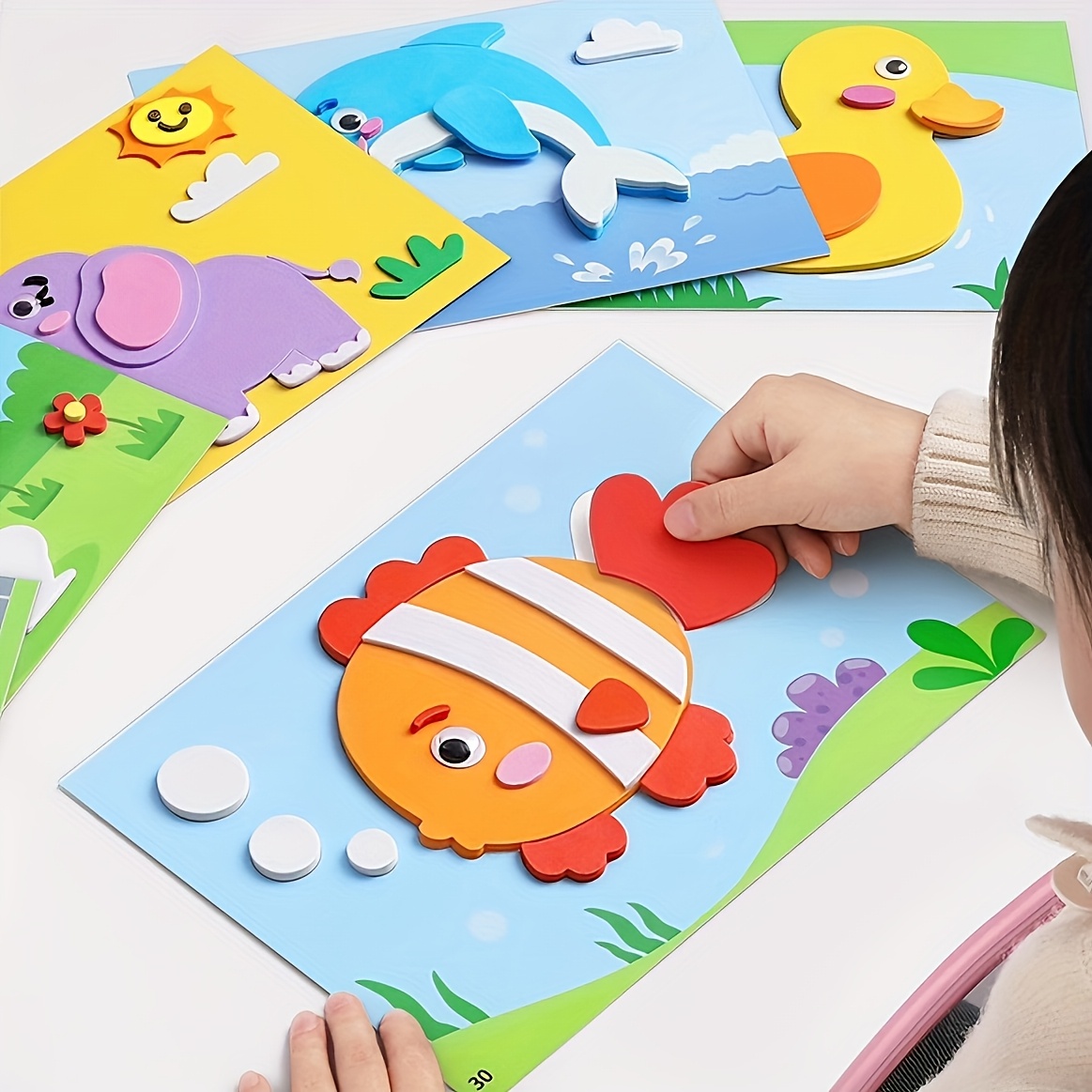 Science Project Diy - 3D-stickers voor kinderen, wegwerpbaar, handgemaakte Eva-kunstdecals,