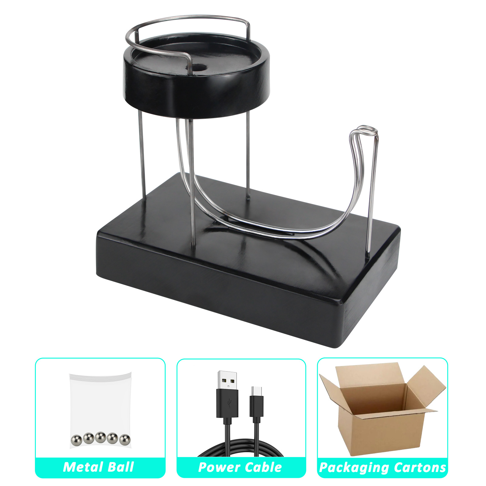 Zwart Opgeladen Perpetual Plas - Newton Cradle Large recensie en prijs